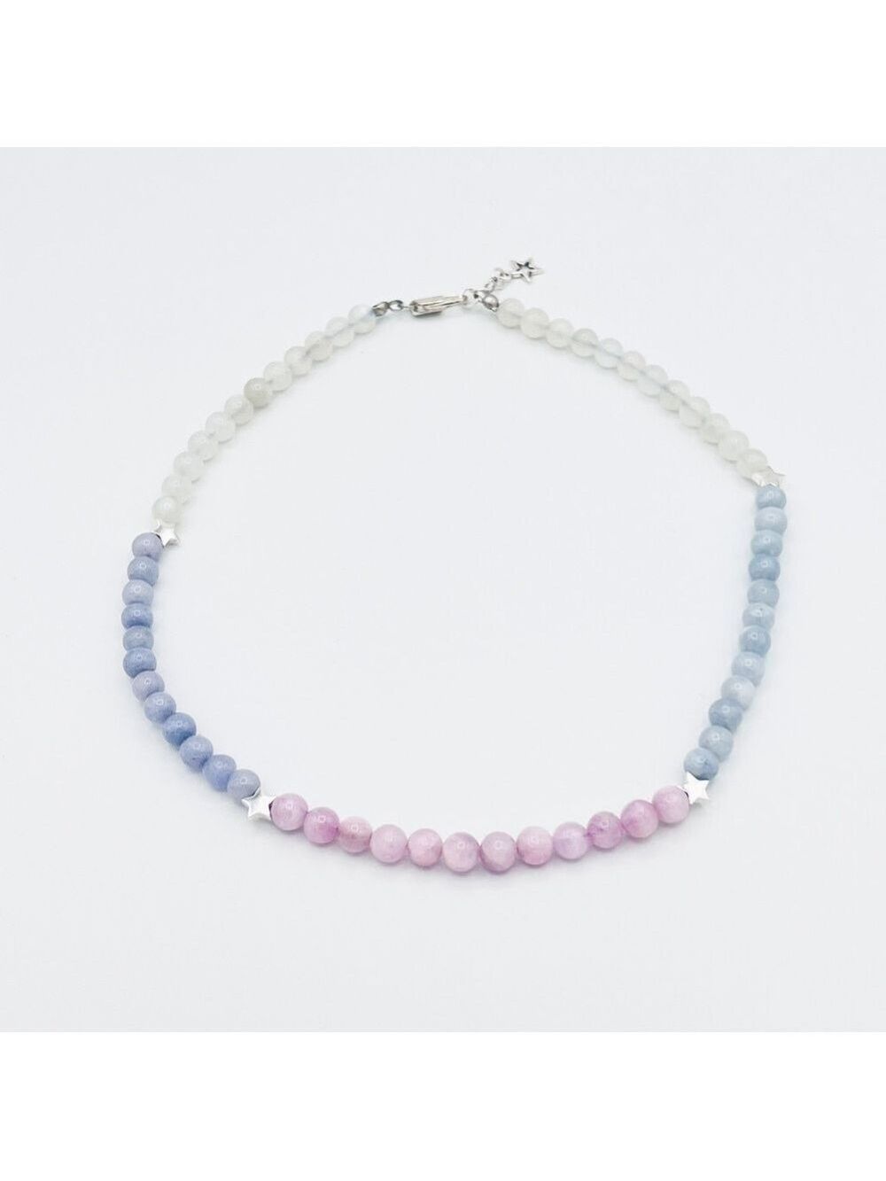 Precious gem choker with sterling star accents